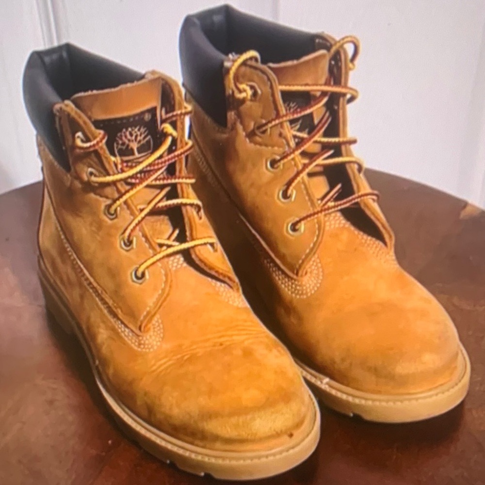 Kids Tan Lace Up Boots